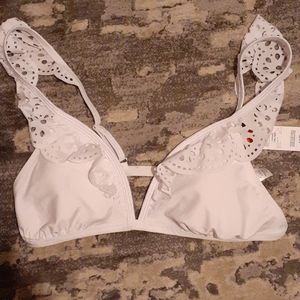NWT white bikini top size XL